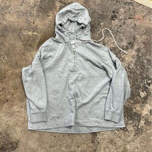 Aerie Women's Grey Hoodie Button Up Oversized Comfy Size Large - OBO
